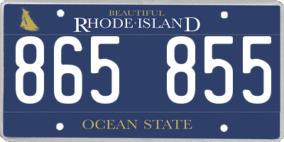 RI license plate 865855