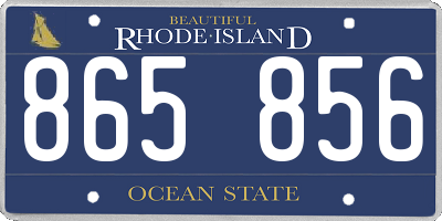 RI license plate 865856