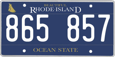 RI license plate 865857