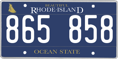 RI license plate 865858