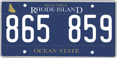 RI license plate 865859