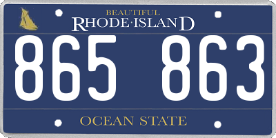 RI license plate 865863