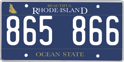 RI license plate 865866