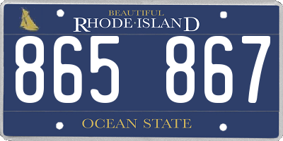 RI license plate 865867