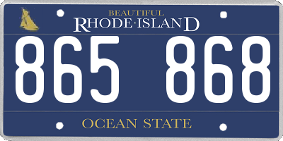 RI license plate 865868