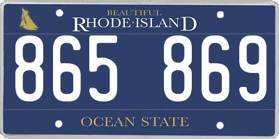 RI license plate 865869
