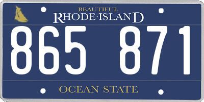 RI license plate 865871