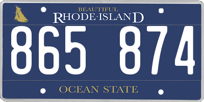 RI license plate 865874