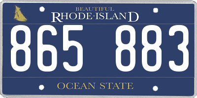 RI license plate 865883