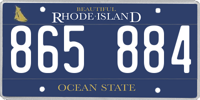 RI license plate 865884