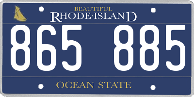 RI license plate 865885