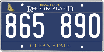 RI license plate 865890