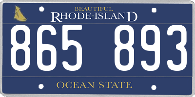 RI license plate 865893