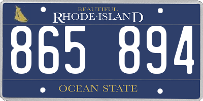 RI license plate 865894