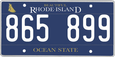 RI license plate 865899