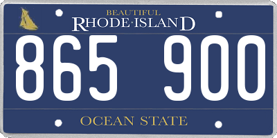 RI license plate 865900