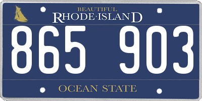 RI license plate 865903