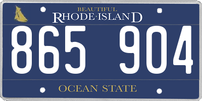 RI license plate 865904