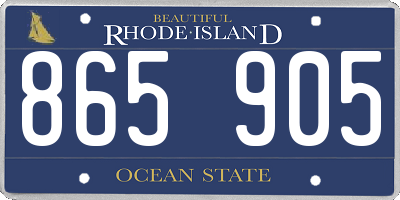 RI license plate 865905