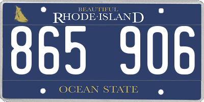 RI license plate 865906