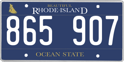 RI license plate 865907