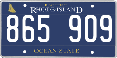 RI license plate 865909