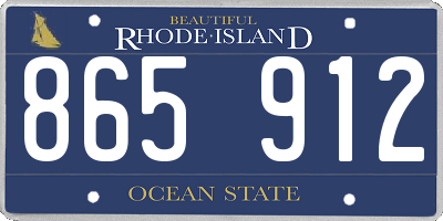 RI license plate 865912