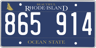 RI license plate 865914