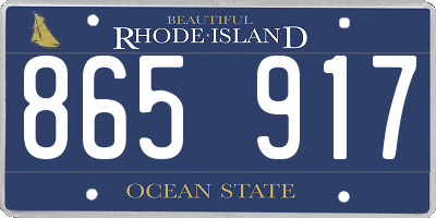 RI license plate 865917