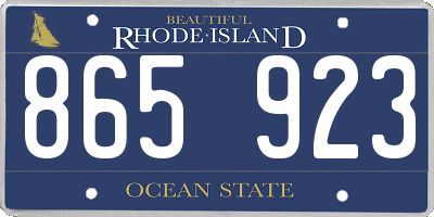 RI license plate 865923