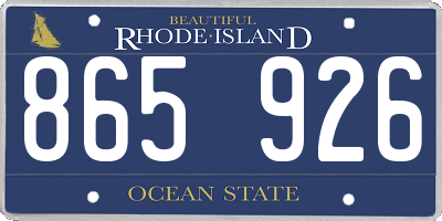 RI license plate 865926