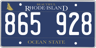 RI license plate 865928