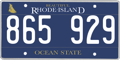 RI license plate 865929