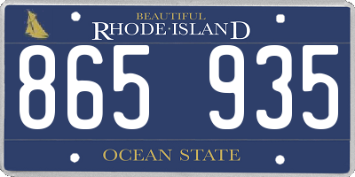 RI license plate 865935