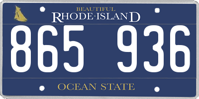 RI license plate 865936