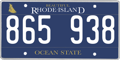 RI license plate 865938