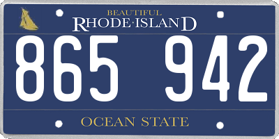 RI license plate 865942