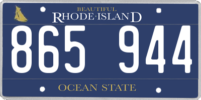 RI license plate 865944