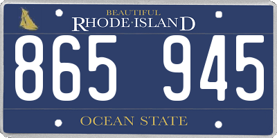 RI license plate 865945