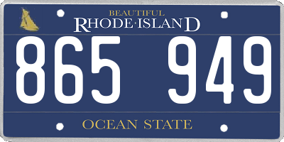 RI license plate 865949