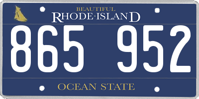 RI license plate 865952