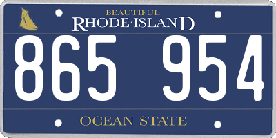 RI license plate 865954