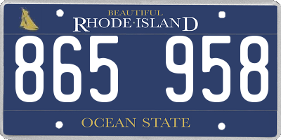 RI license plate 865958