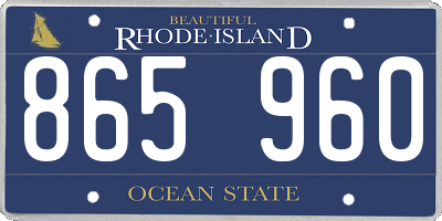RI license plate 865960