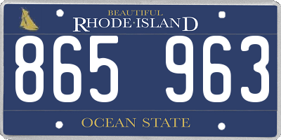 RI license plate 865963