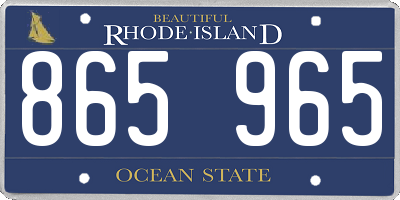 RI license plate 865965