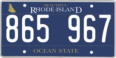 RI license plate 865967