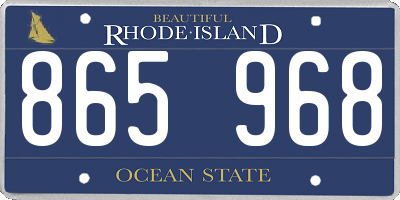 RI license plate 865968