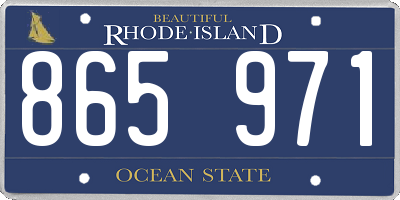 RI license plate 865971