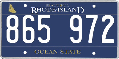 RI license plate 865972